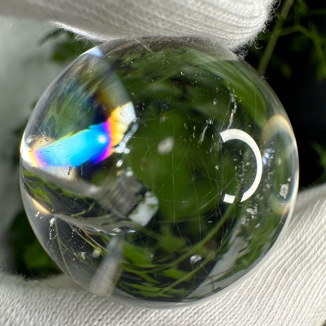 【金銭を呼び込む❗️】金運最強☆ 虹☆チルクォーツ 丸玉 針入り スフィアA732