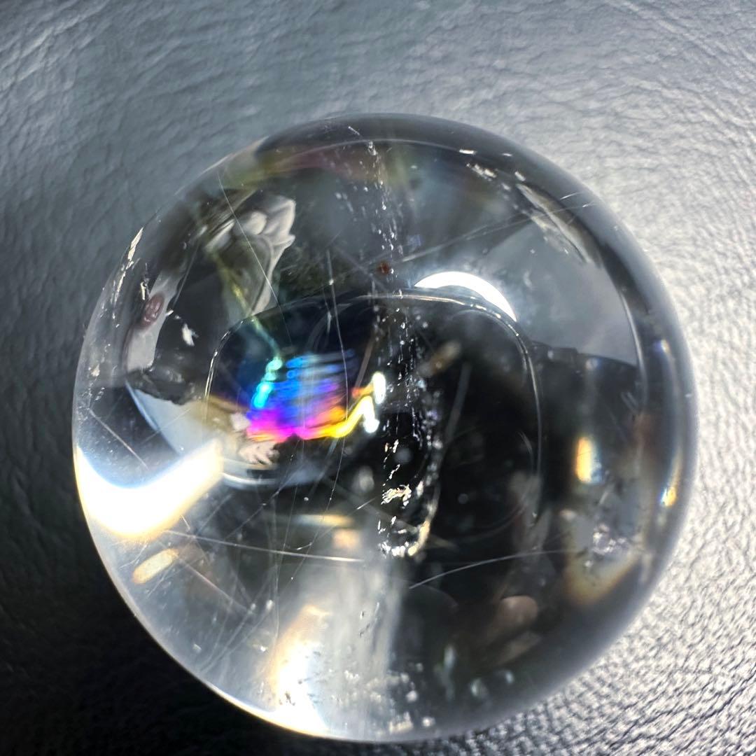 【金銭を呼び込む❗️】金運最強☆ 虹☆チルクォーツ 丸玉 針入り スフィアA732