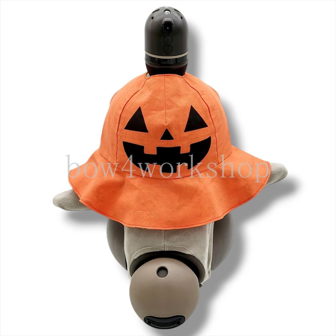 ラボットの服ハンドメイド　ハロウィンプリントリバーシブルポンチョ（オレンジ）