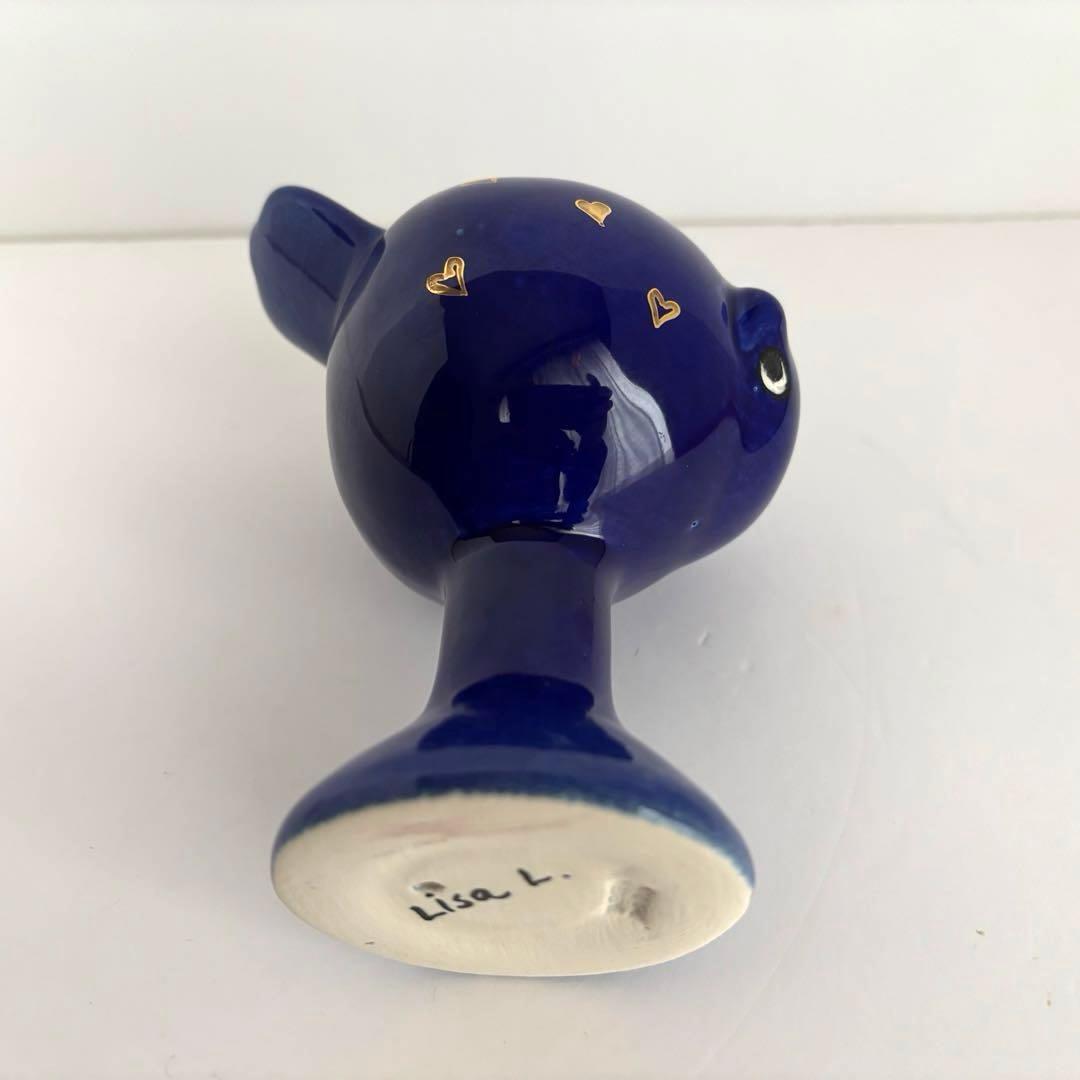 【新品】リサラーソン テクラ 鳥 紺×金