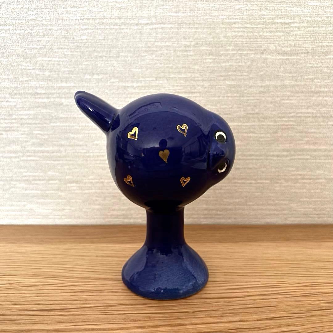 【新品】リサラーソン テクラ 鳥 紺×金