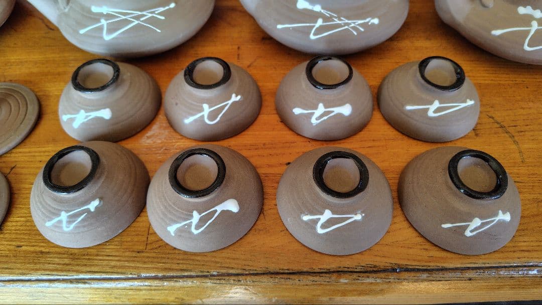 松葉平型土瓶　8セット