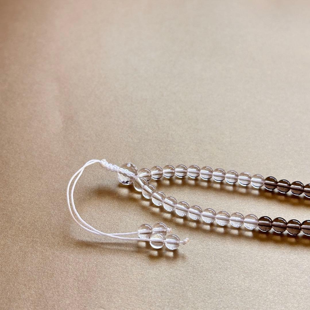 天然石 スモーキークォーツ×クリスタル 高品質 ペンダントネックレス虹入り一点物