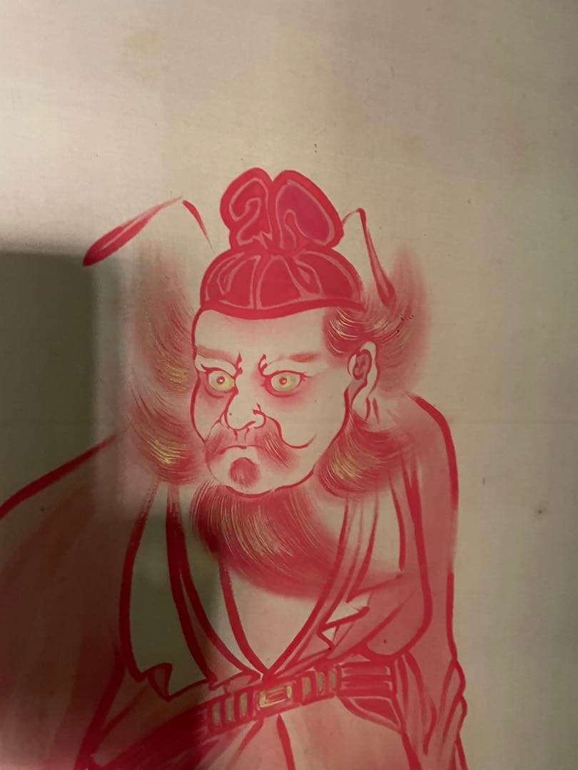 朱描鐘馗之画　掛け軸　中国美術
