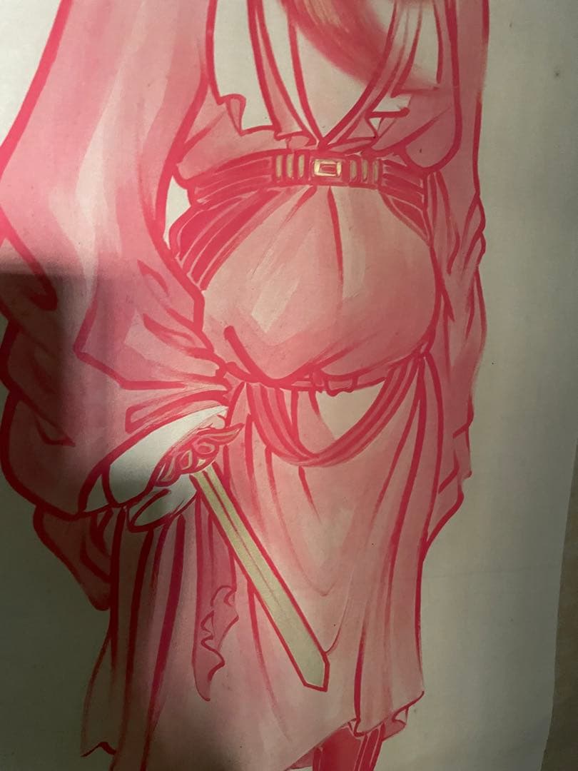 朱描鐘馗之画　掛け軸　中国美術