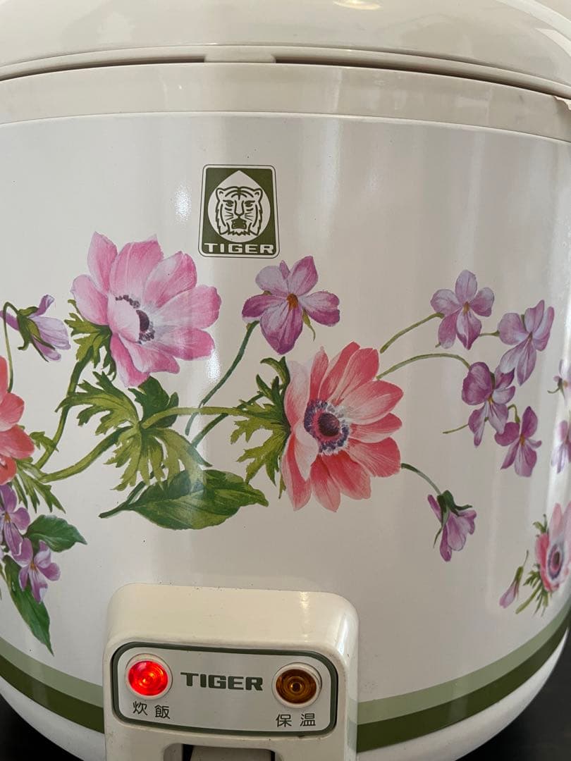 新品　未使用　昭和　TIGER 花柄 炊飯器　タイガー炊飯ジャー　炊きたて