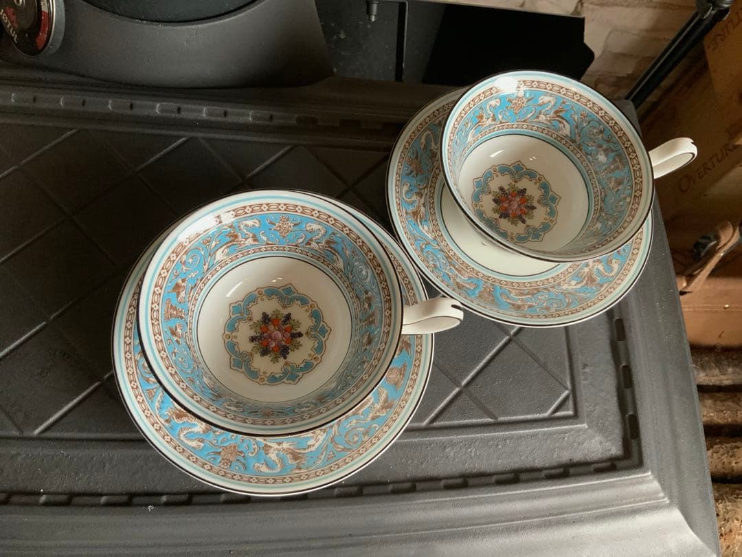 ウェッジウッド フロレンティーンターコイズ カップ&ソーサー 2客