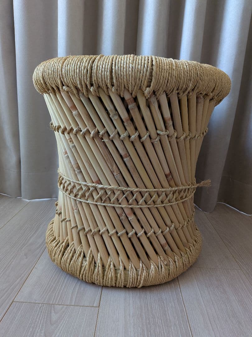 天然素材 手編み風 スツール大小2個セット