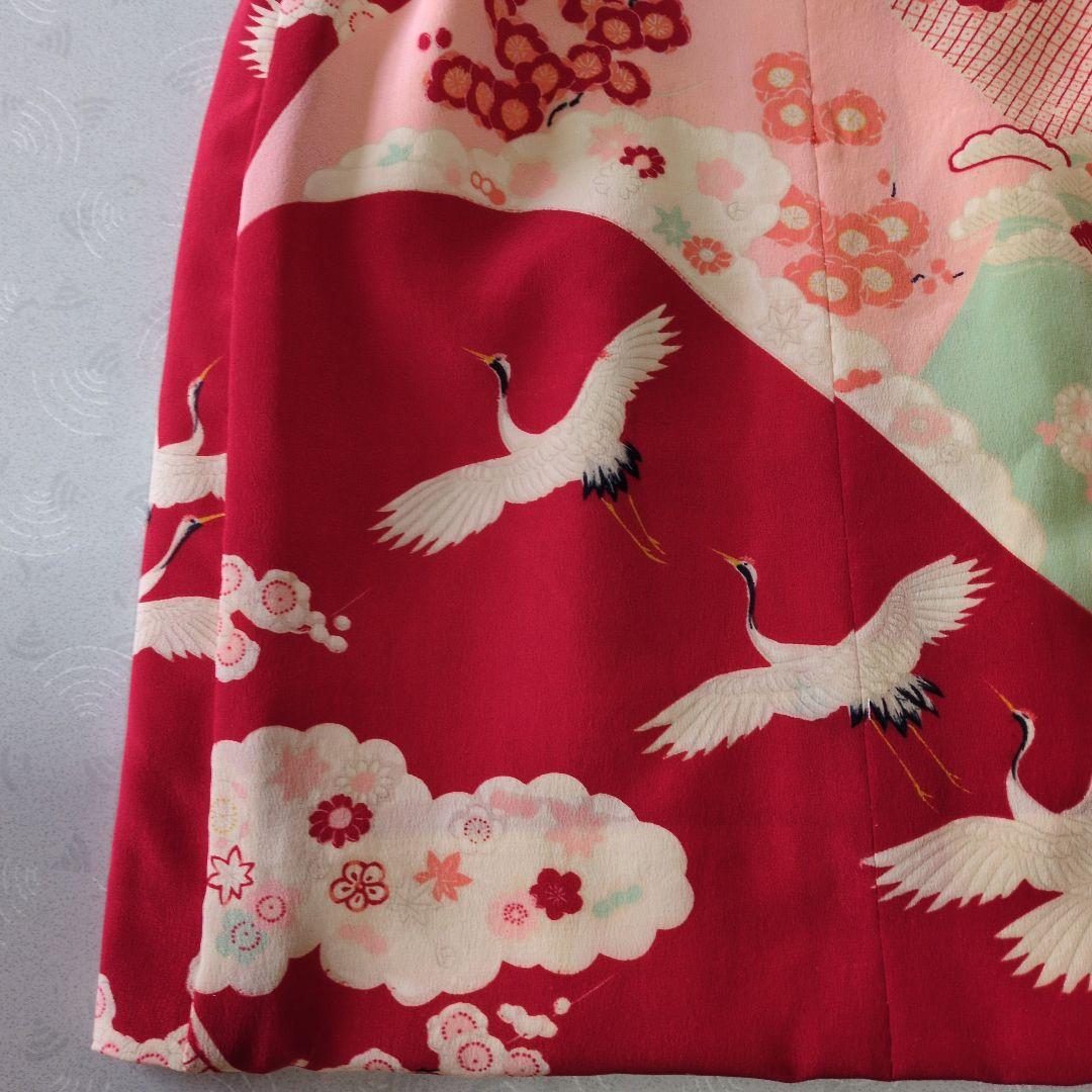 七五三３歳正絹手縫いの被布（中綿無し）