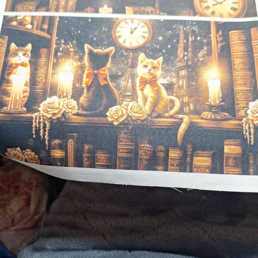 おしゃれなねこパネル生地　ハンドメイド