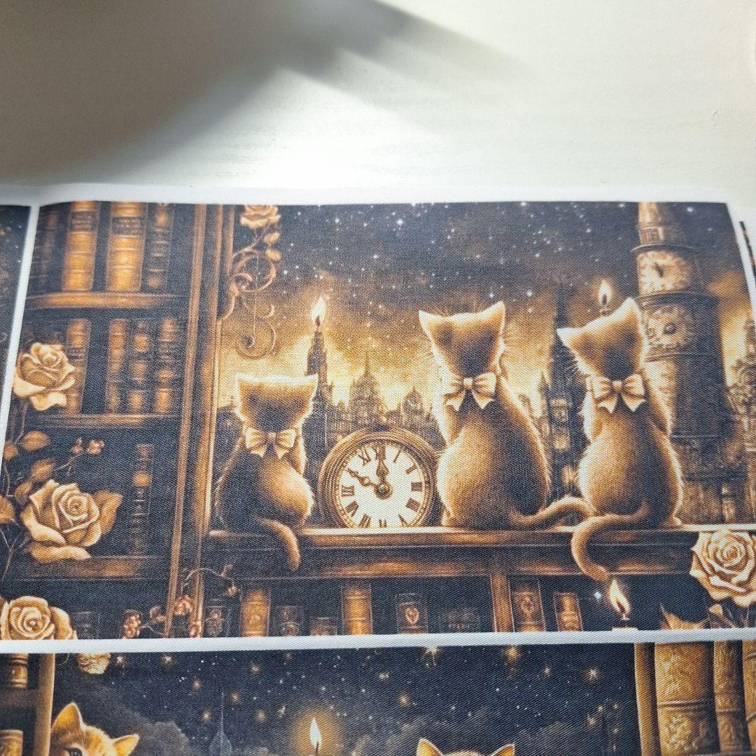 おしゃれなねこパネル生地　ハンドメイド