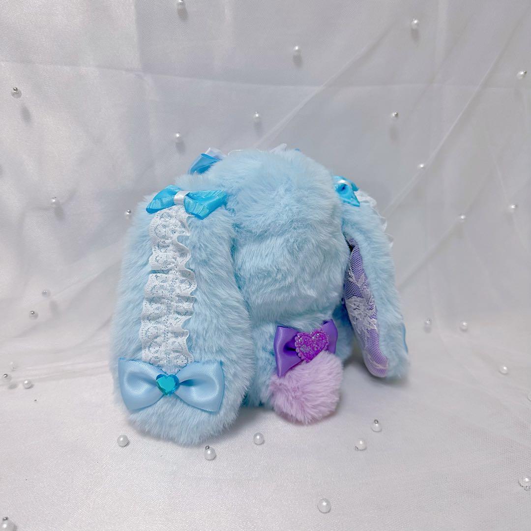 ぬい服 10~13cm おすわり うさぎ ブルー パープル