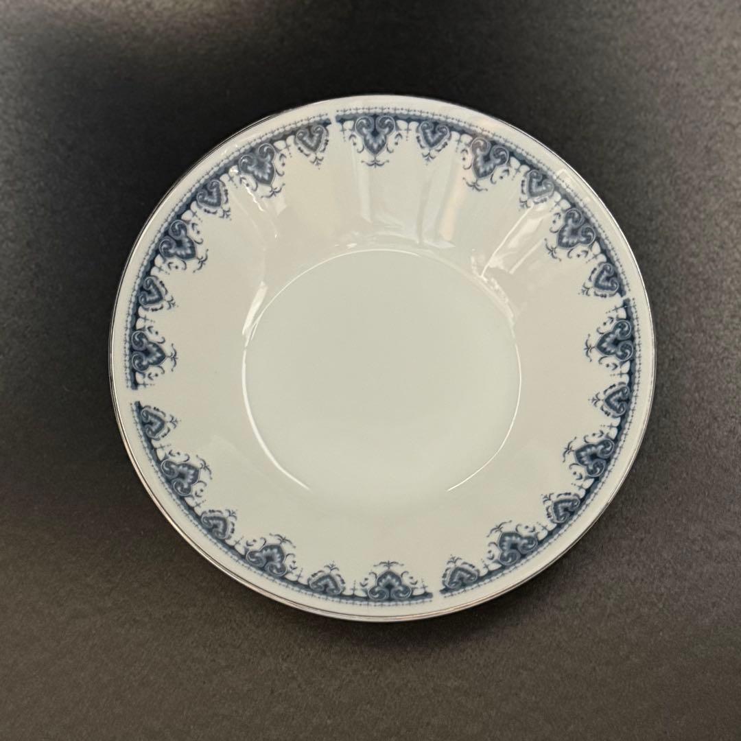 廃盤　ノリタケ DANUBE 19cm 深皿 5枚セット ブルー ハートボーダー