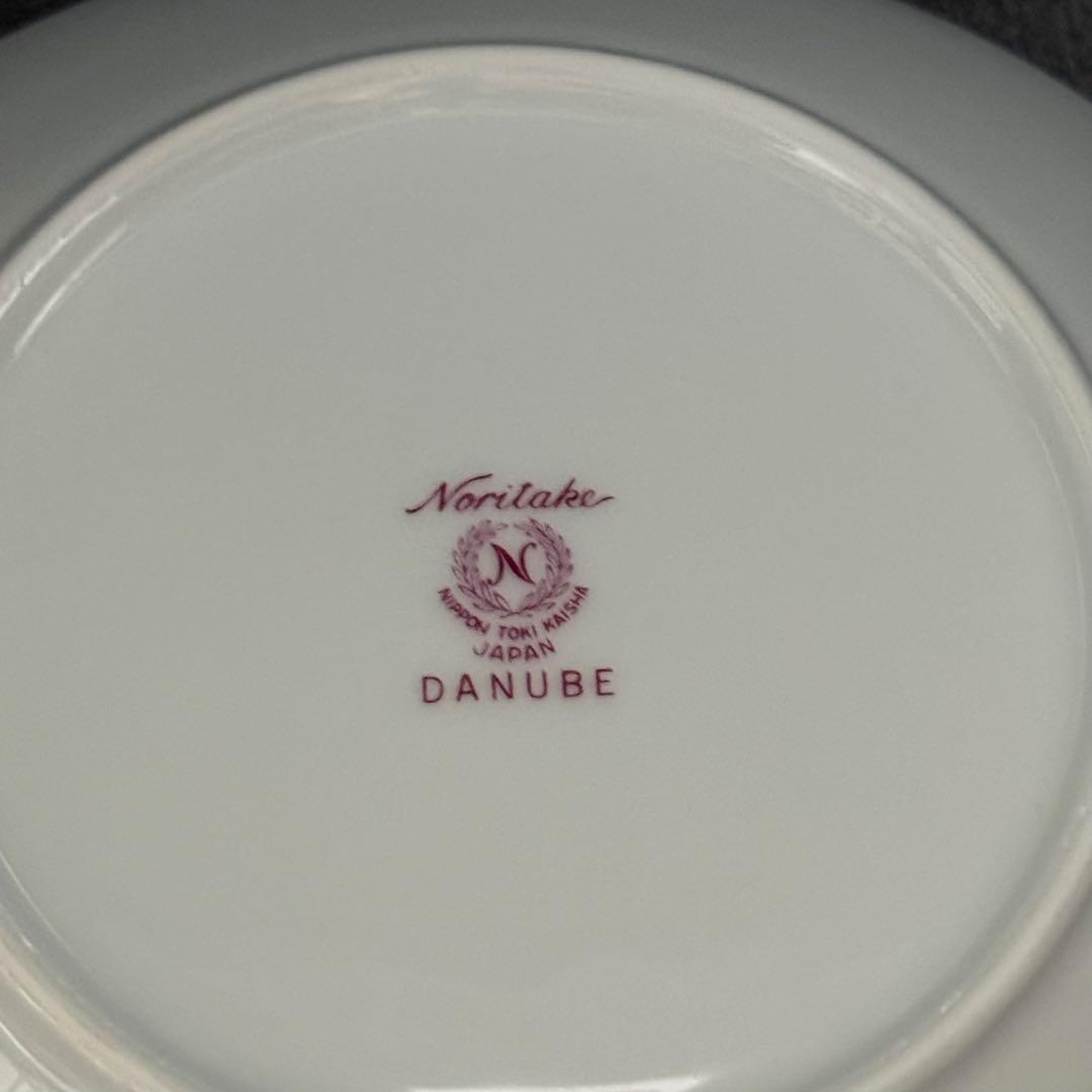 廃盤　ノリタケ DANUBE 19cm 深皿 5枚セット ブルー ハートボーダー