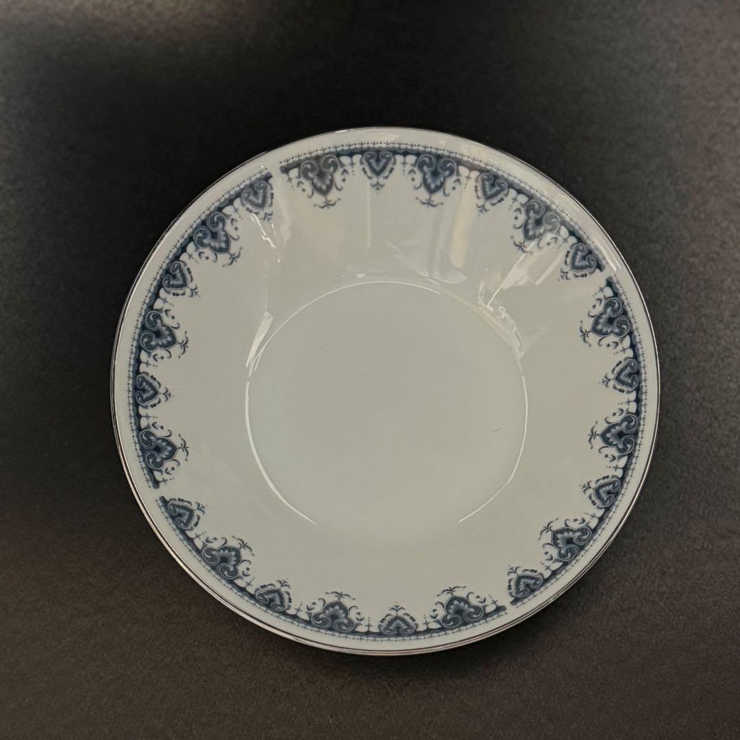 廃盤　ノリタケ DANUBE 19cm 深皿 5枚セット ブルー ハートボーダー