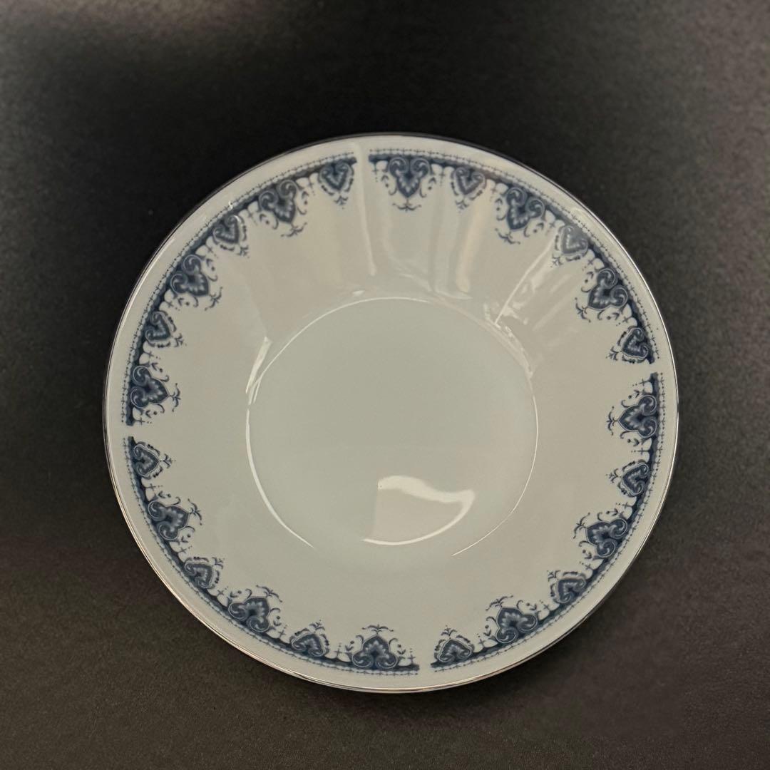 廃盤　ノリタケ DANUBE 19cm 深皿 5枚セット ブルー ハートボーダー