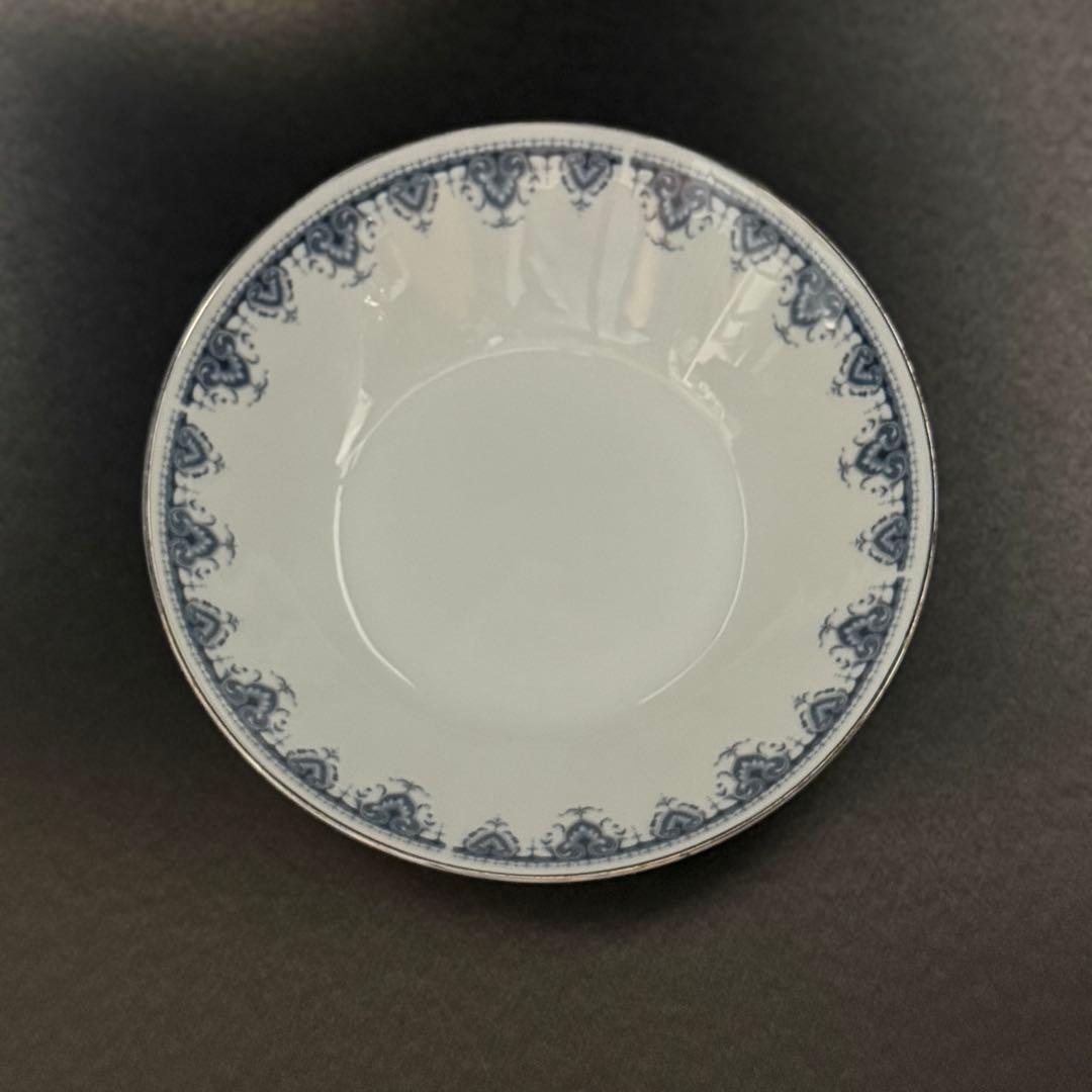 廃盤　ノリタケ DANUBE 19cm 深皿 5枚セット ブルー ハートボーダー