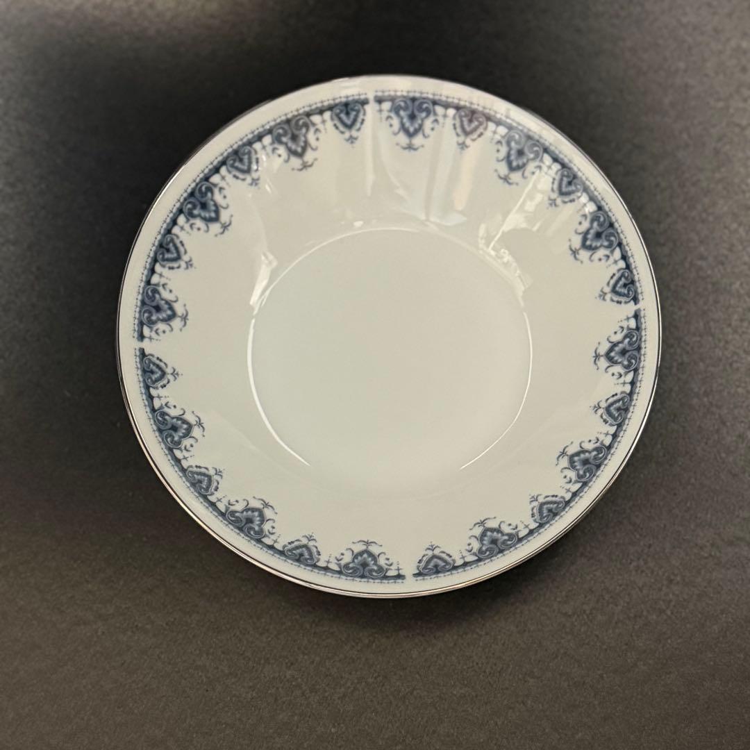 廃盤　ノリタケ DANUBE 19cm 深皿 5枚セット ブルー ハートボーダー