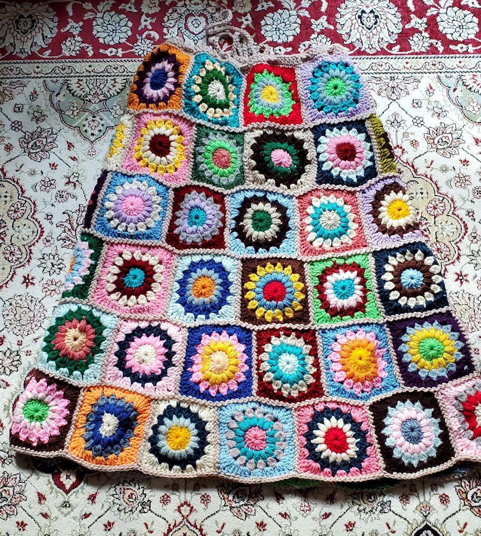 カラフル グラニースクエア スカート sizeL ロング