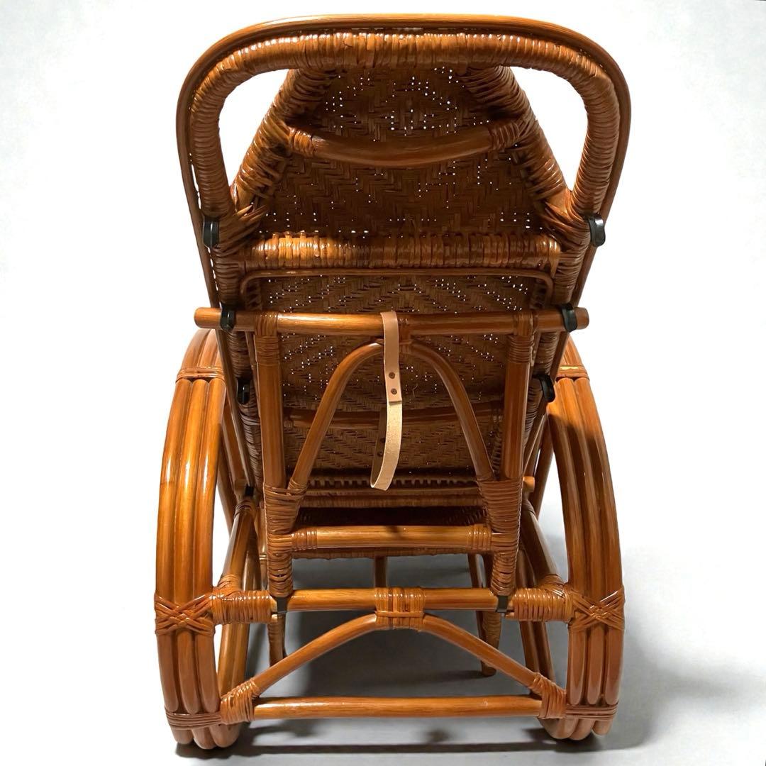 【良品】ラタン製 リクライニングチェア 1人掛けソファー　籐家具　昭和レトロ