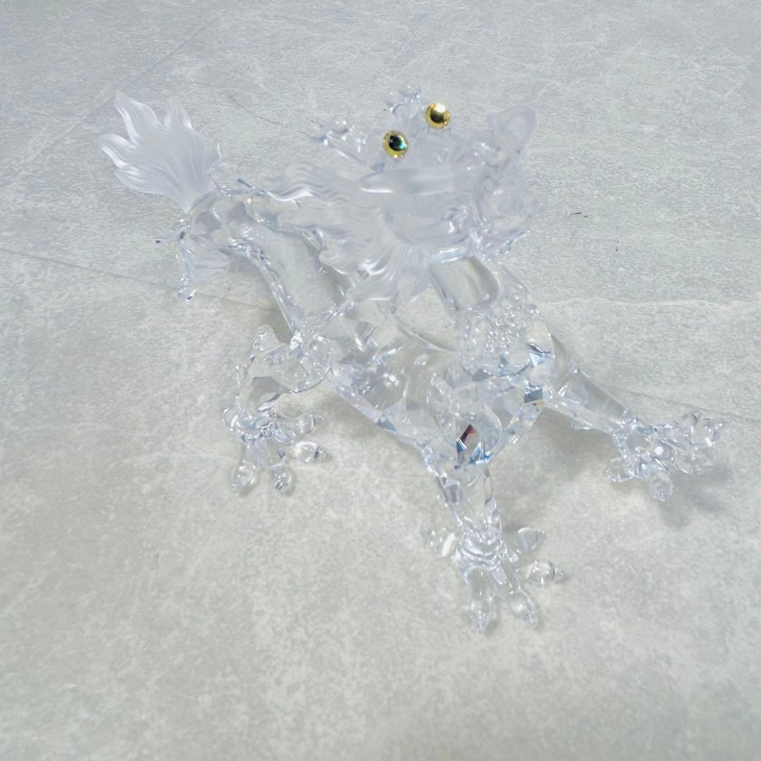 SWAROVSKI スワロフスキー クリスタルドラゴン 龍 フィギュリン 木台