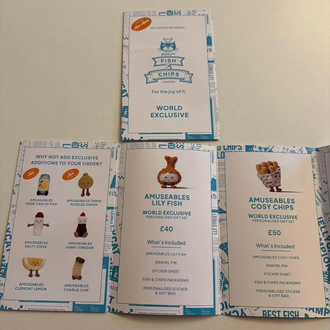 新品ジェリーキャット ぬいぐるみ フィッシュアンドチップス ロンドン 限定