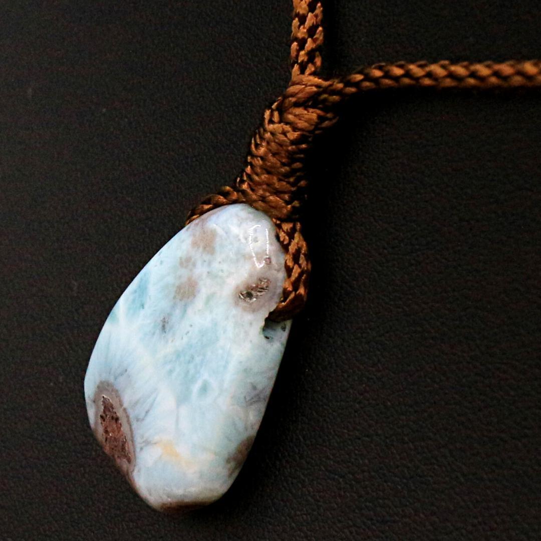 鑑別済 ラリマー 穴あき タンブル ana_tumble177