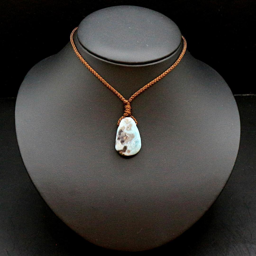 鑑別済 ラリマー 穴あき タンブル ana_tumble177