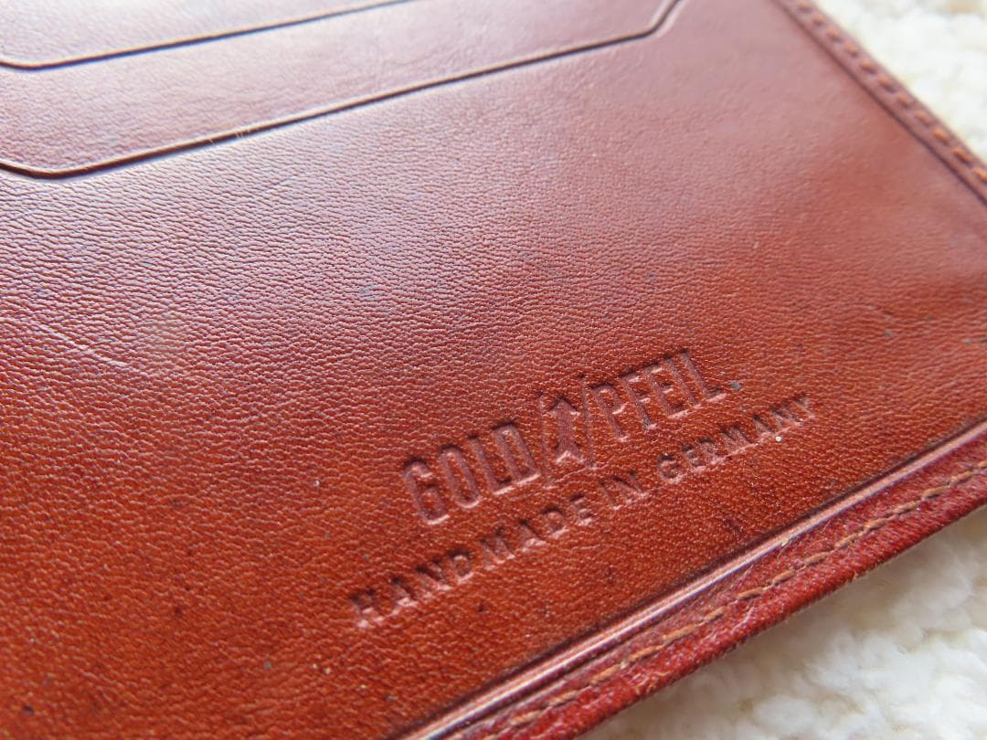 知る人ぞ知る「ゴールファイル」の革財布　ブラウンレザーアイテム 7631刻印