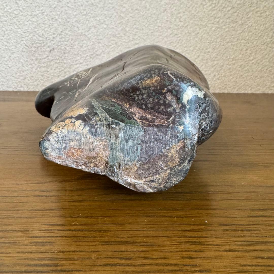 菊花石　鑑賞石　岐阜　木製台座付