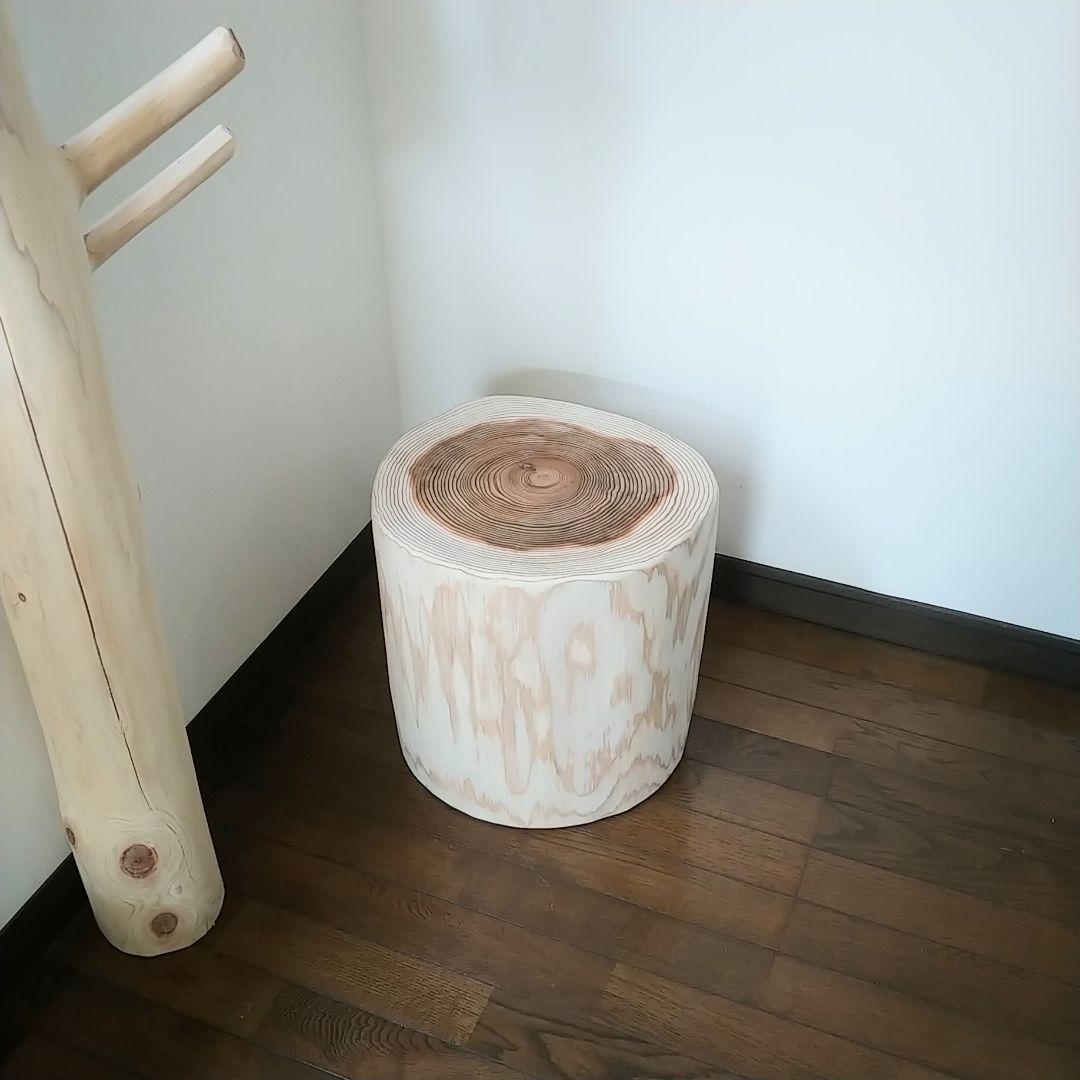 丸太スツール　丸太サイドテーブル　スギ