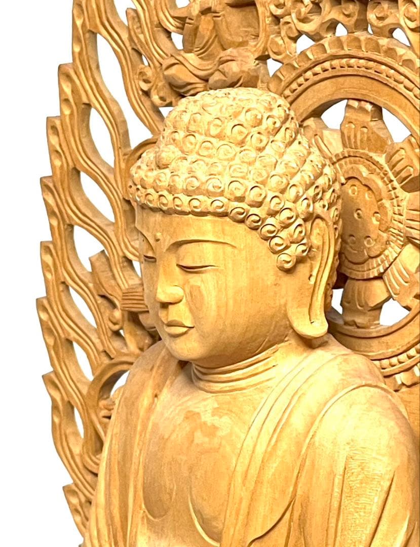 釈迦如来座像　木彫仏像　仏教美術