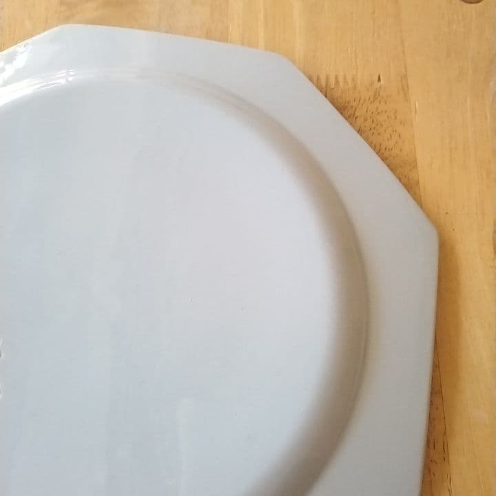 【稀少】フランスアンティーク　クレイユモントロー　ブルーオクトゴナル　デザート皿