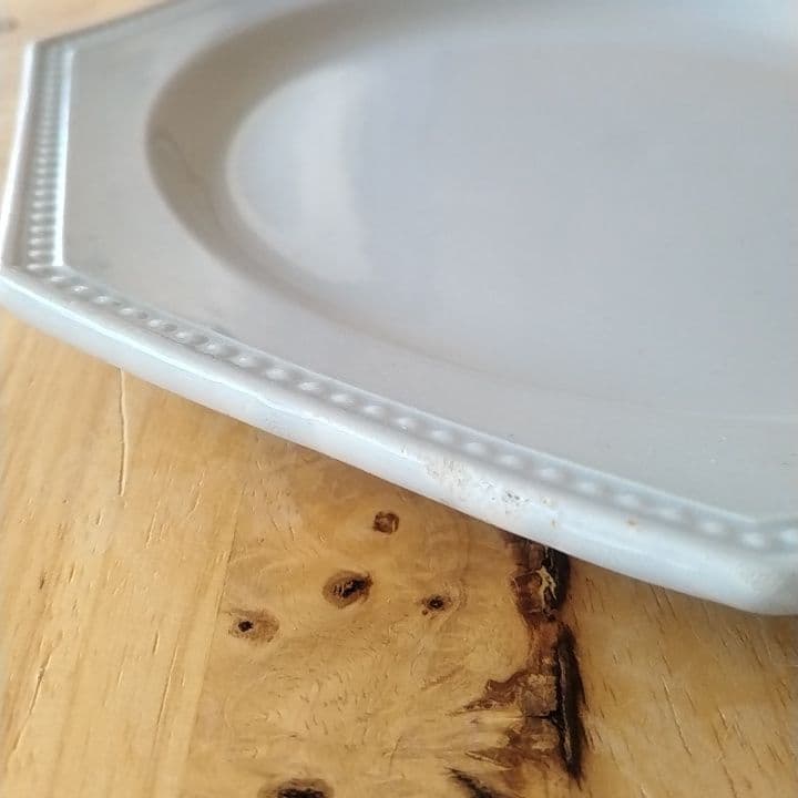 【稀少】フランスアンティーク　クレイユモントロー　ブルーオクトゴナル　デザート皿