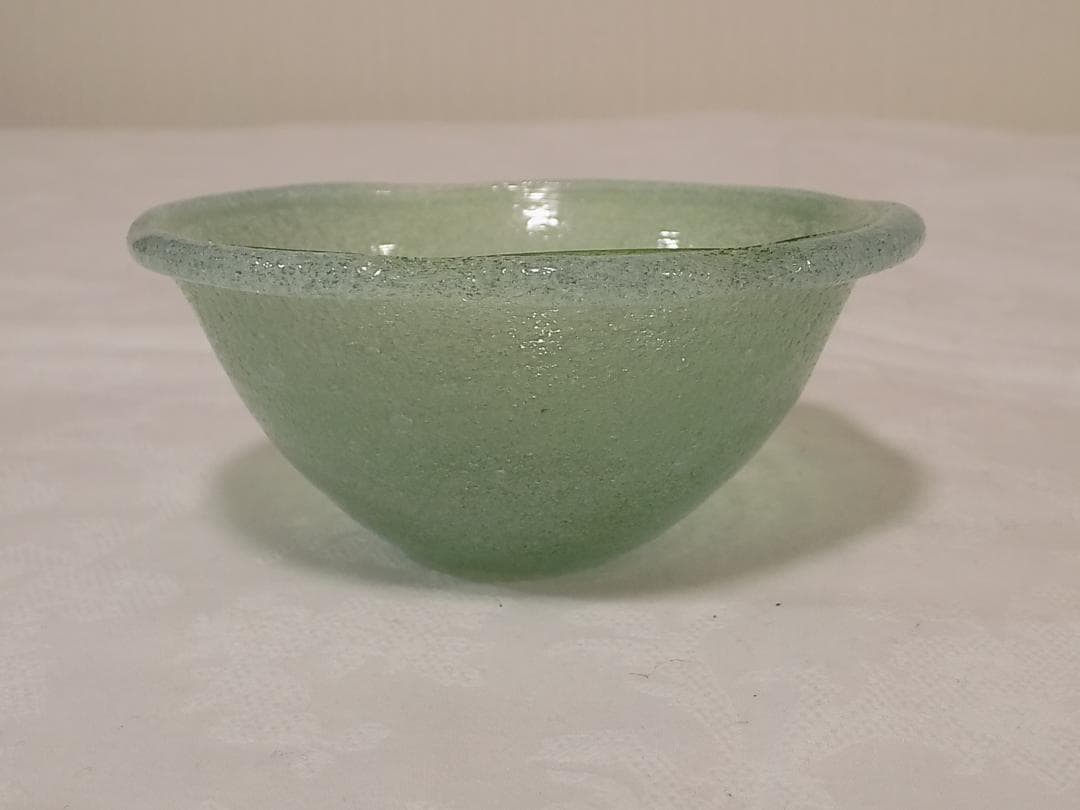 稲嶺盛吉 吹きガラス　ミニボウル　黄　新品未使用　1990年代のお品　刻印無し