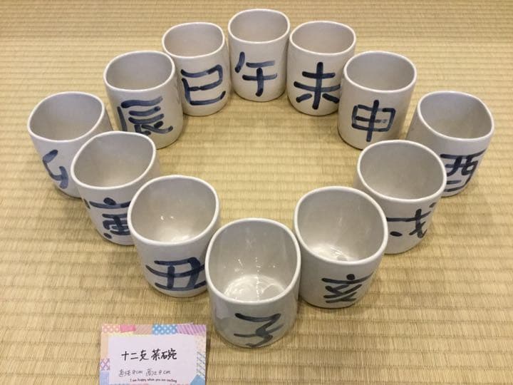 【楽々茶碗】干支シリーズ・湯飲み・陶器・陶芸・プレゼント・お祝い