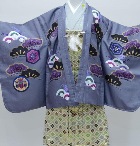 七五三 男児 羽織袴フルセット 五歳 お仕立て無料 袴変更可能 NO23378