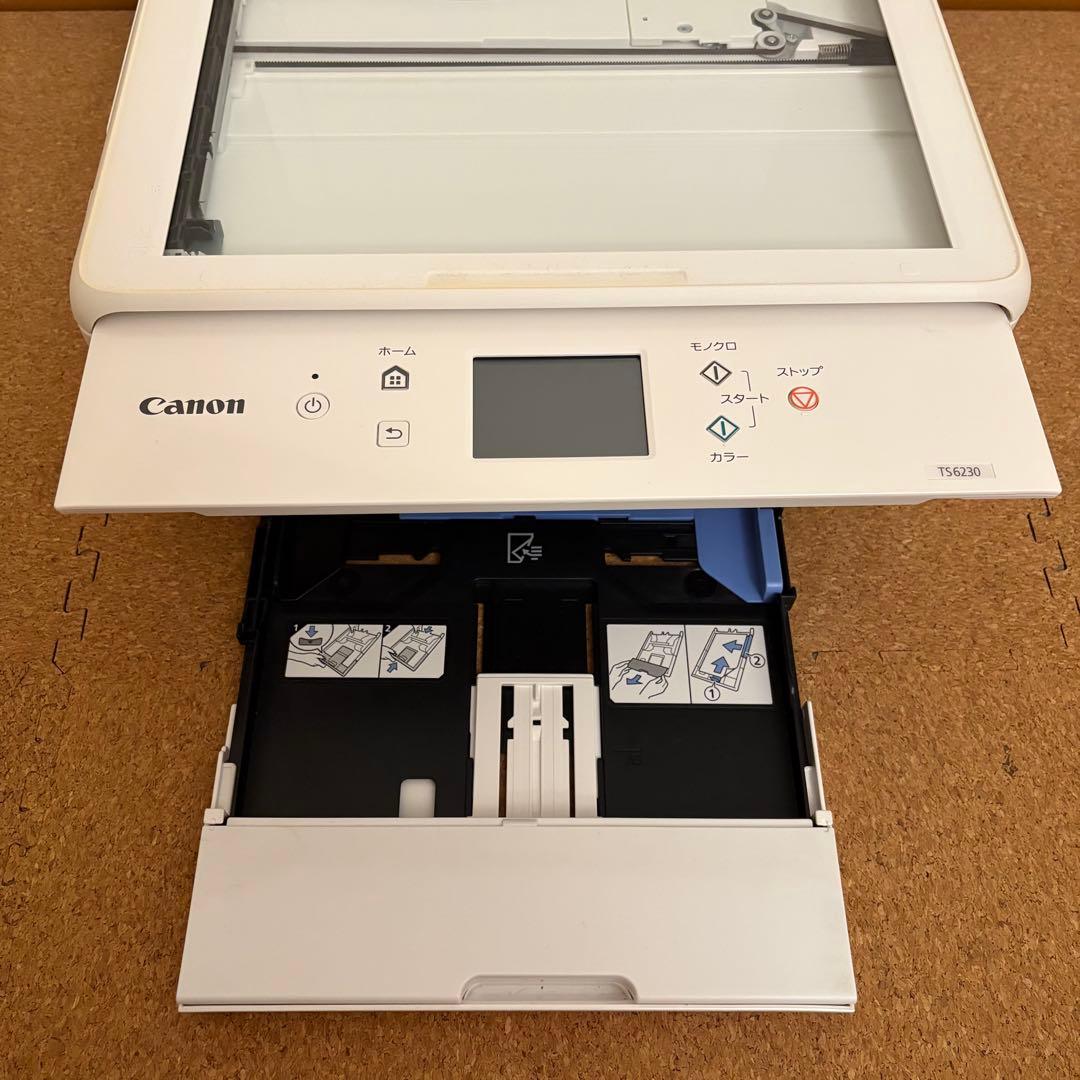 【良品】Canon プリンター 本体 TS6230 ホワイト 新品インク5色付属