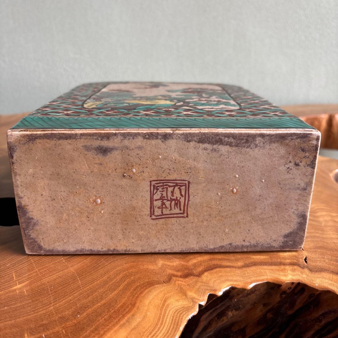 古九谷風 飾壷 清章作 九谷焼 共箱 花瓶