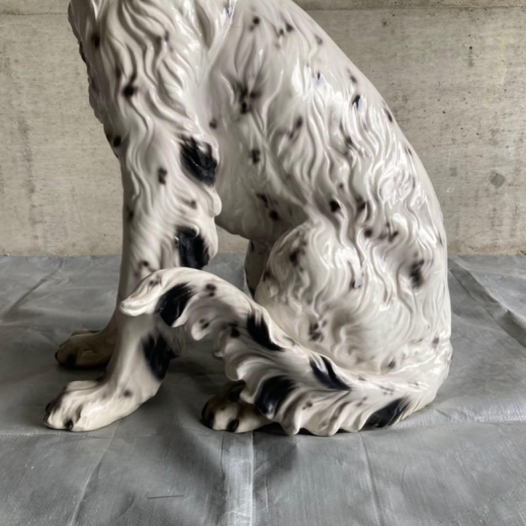 イタリア製 ダルメシアン 犬 dog 陶器 大型 置物 オブジェ インテリア
