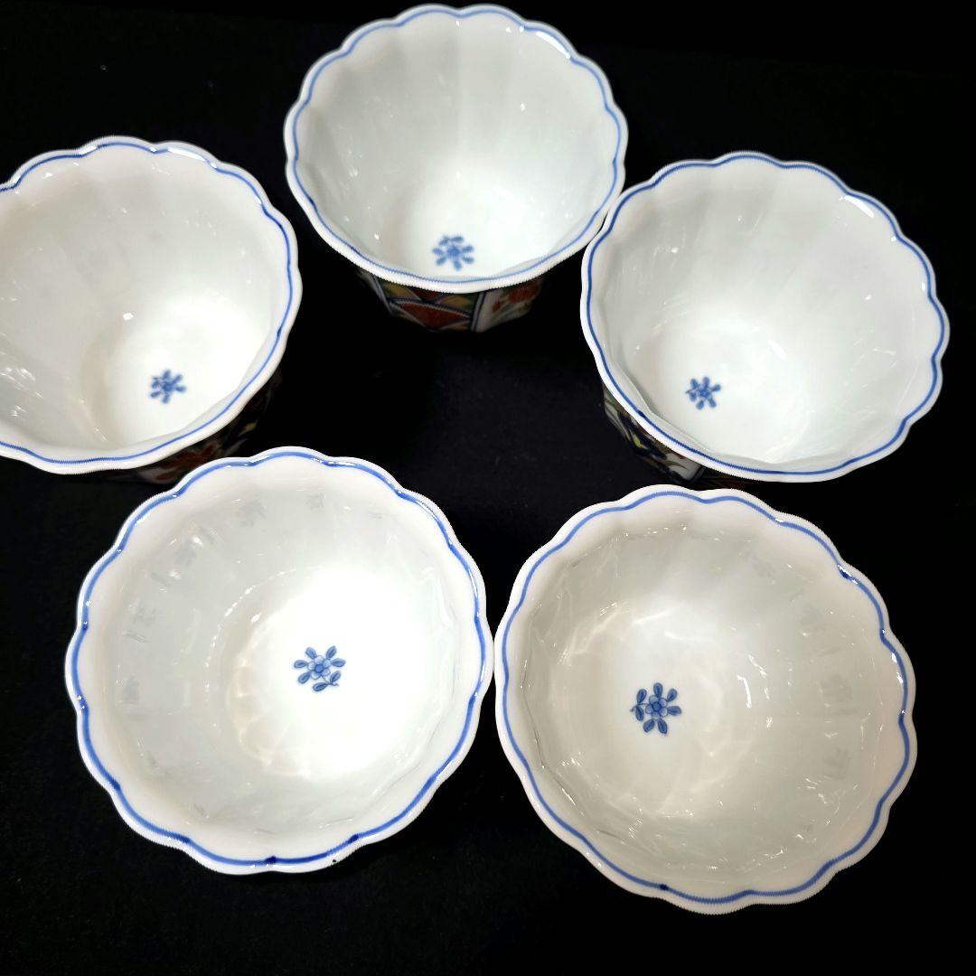 既に売却済み商品となります。①其泉　染錦 古伊万里　菖蒲・桜・菊文　菊割小鉢5個