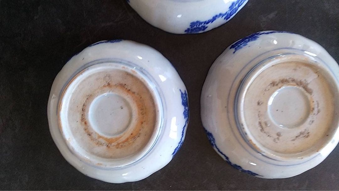 なます皿 印判 染付 向付 そば猪口 瀬戸 アンティーク 煎茶器 古伊万里