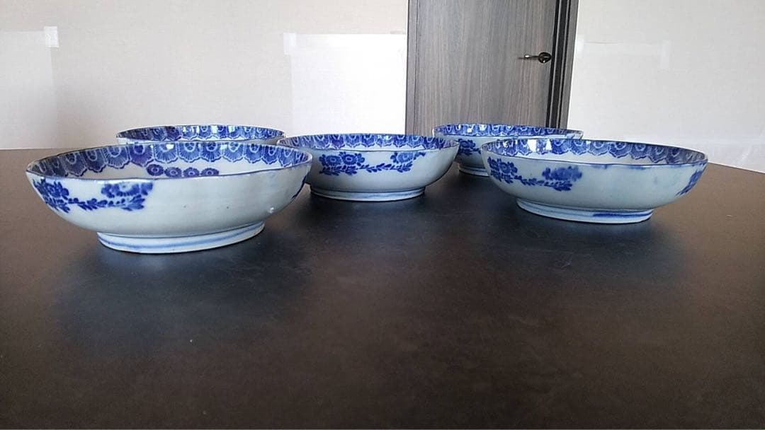 なます皿 印判 染付 向付 そば猪口 瀬戸 アンティーク 煎茶器 古伊万里