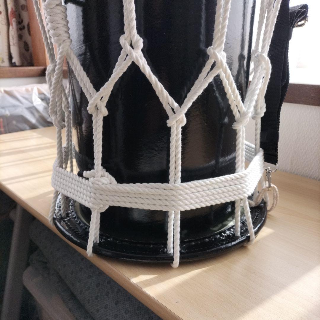 担ぎ太鼓　締太鼓　和太鼓 　天然皮革　ストラップ付き　中古品
