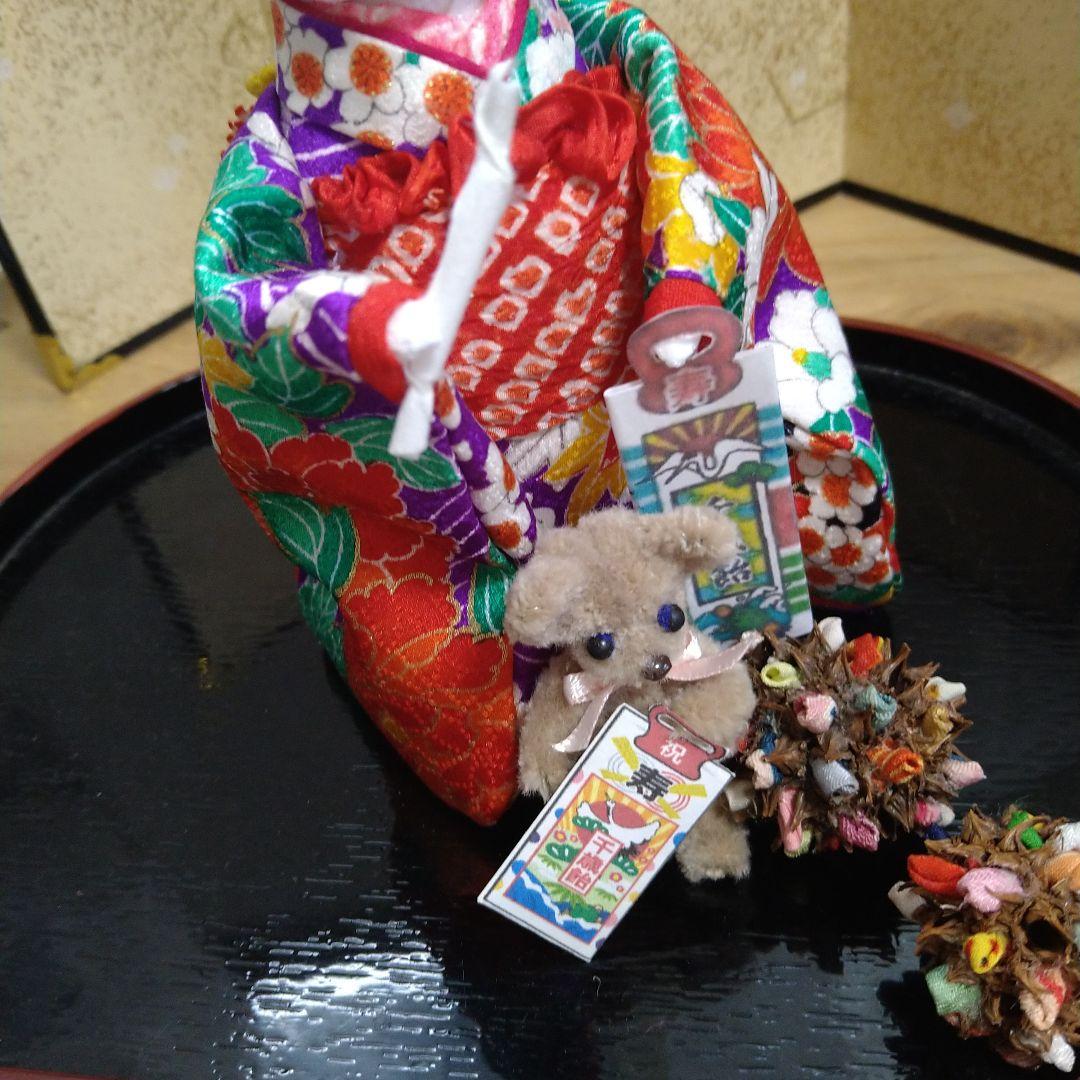 ちりめん細工くまさんと一緒に七五三詣り
