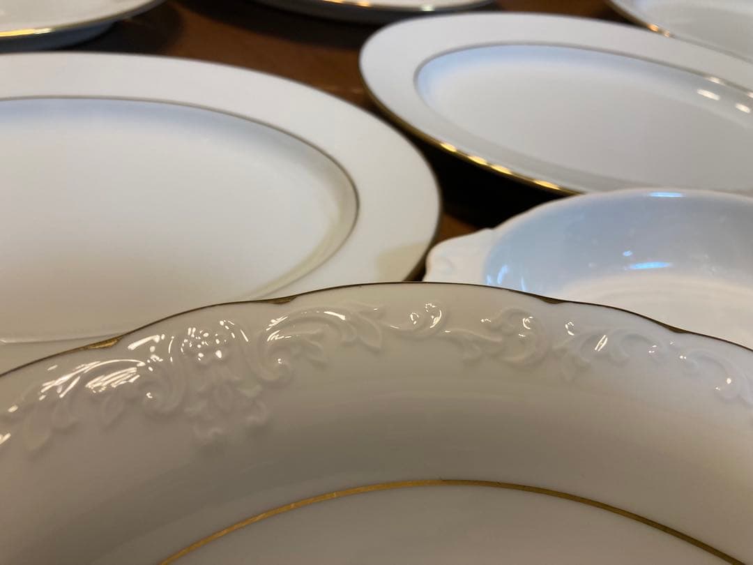 Noritake 食器セット 31点 ホワイト ゴールドライン、グラタン皿