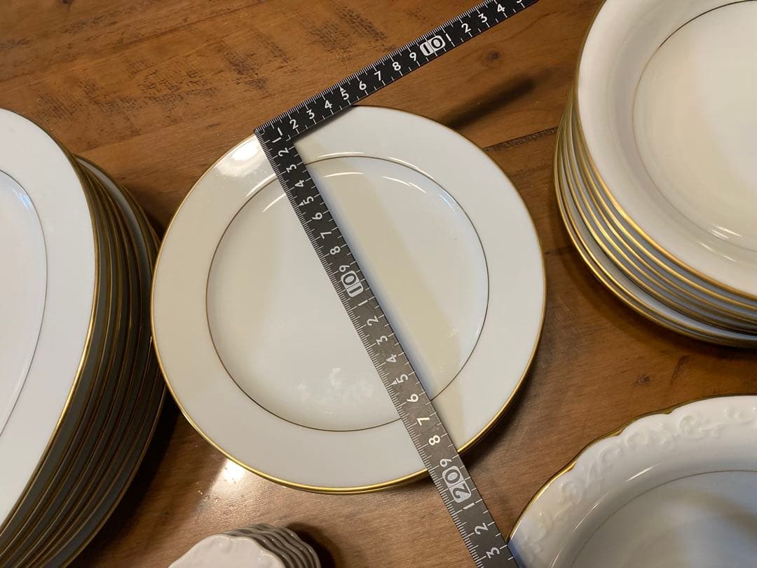 Noritake 食器セット 31点 ホワイト ゴールドライン、グラタン皿