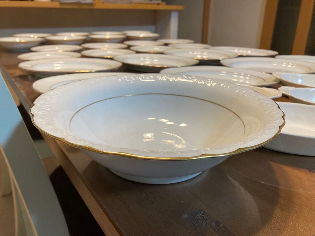 Noritake 食器セット 31点 ホワイト ゴールドライン、グラタン皿