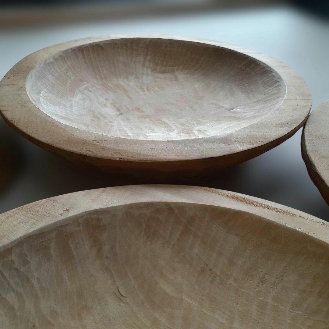 木製深皿 直径約30cm　秋山郷　義春作　5枚セット