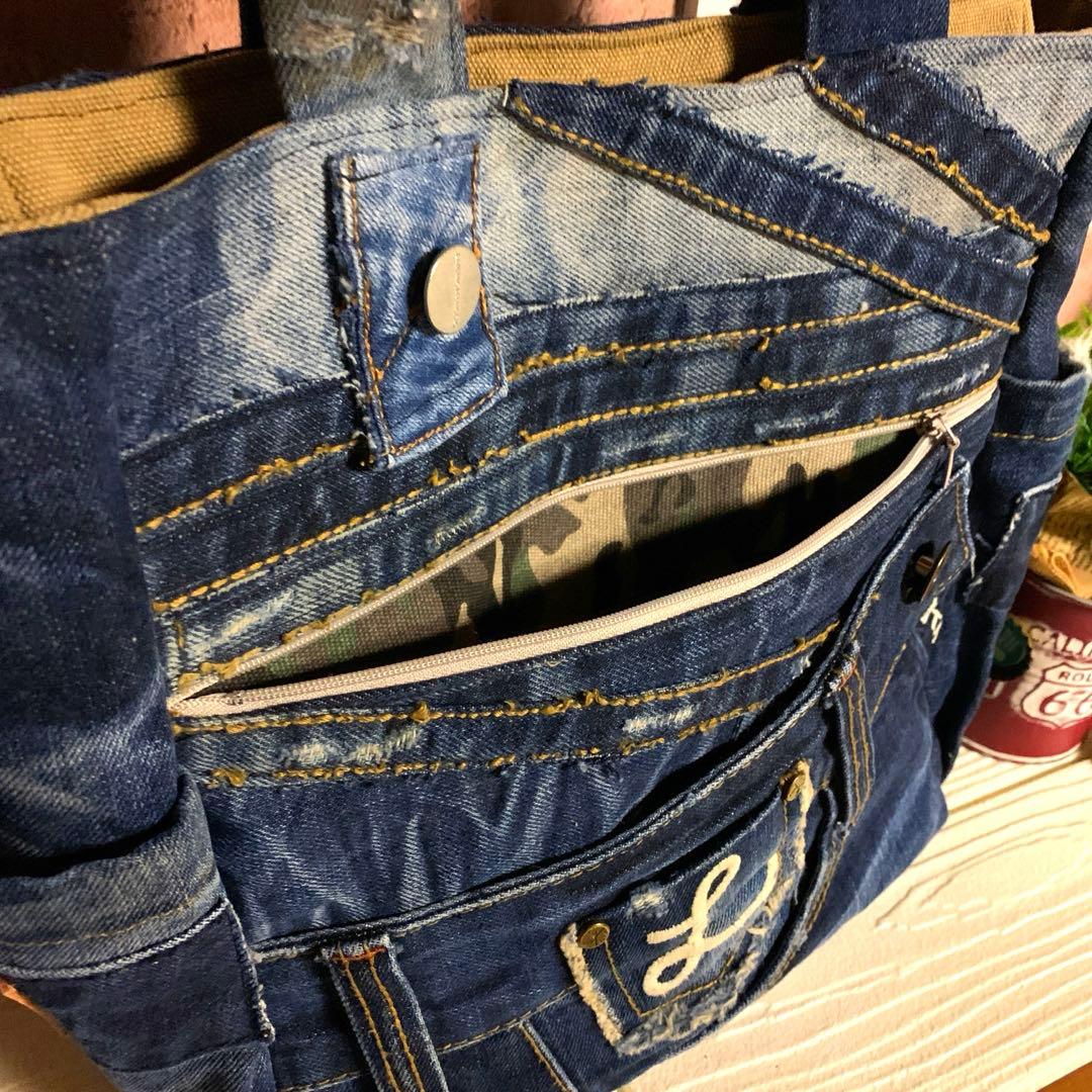 デニムリメイク オールデニムトートバッグ